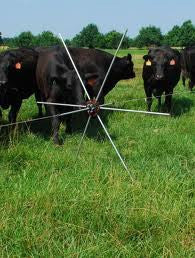 Gallagher Tumble Wheel Electric Fence system holding cattle in pasture